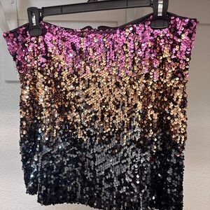 Glamorous Sequin Pencil Skirt - Pink, Gold, and Black